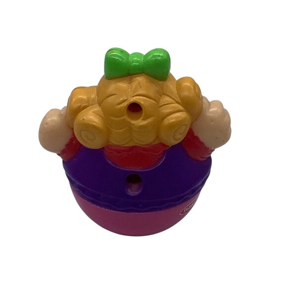 Playskool 2005 Hasbro Weeble Wobble Toy With Green Bow & Purple Dress - Picture 3 of 6